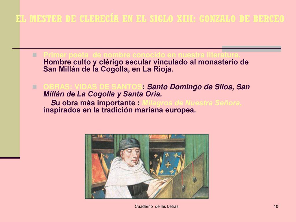 EL MESTER DE CLERECÍA EN EL SIGLO XIII: GONZALO DE BERCEO