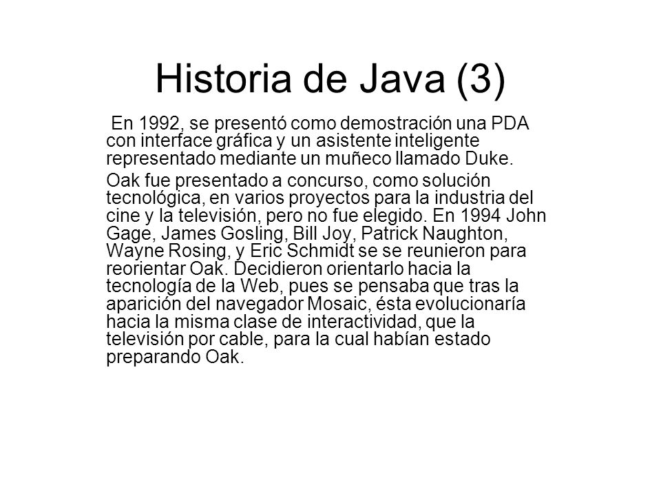 Historia de Java (3)