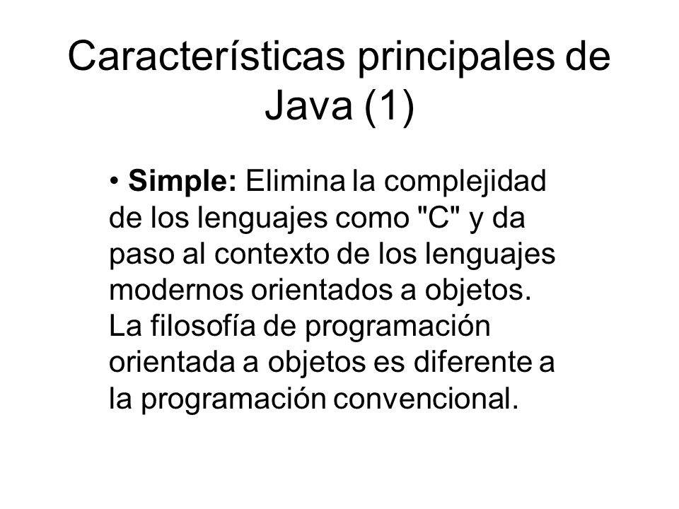 Características principales de Java (1)