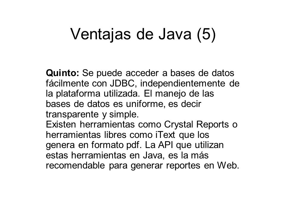 Ventajas de Java (5)
