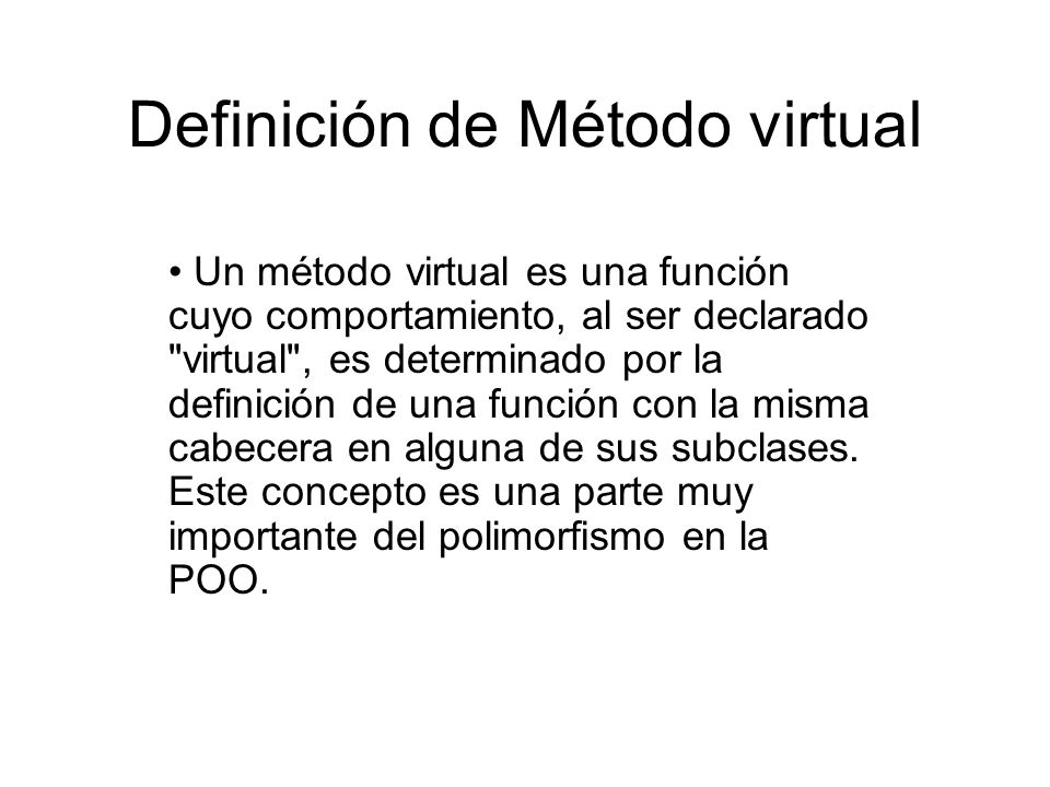Definición de Método virtual