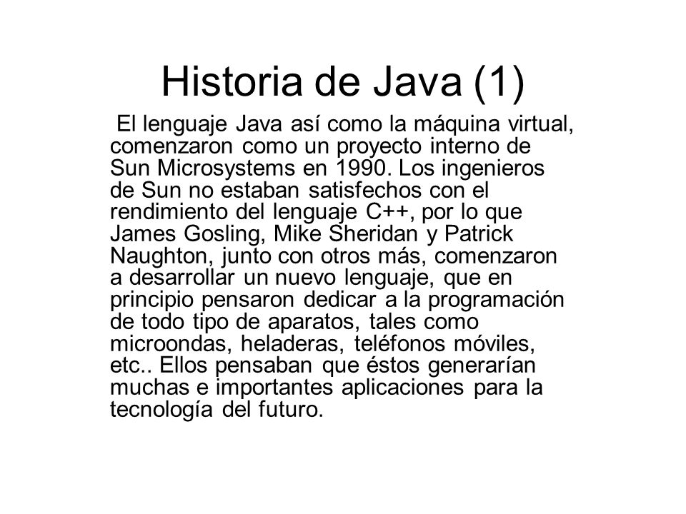 Historia de Java (1)