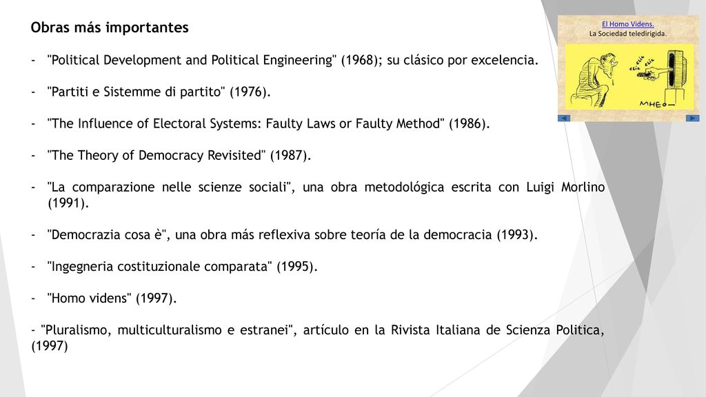 Obras más importantes Political Development and Political Engineering (1968); su clásico por excelencia.