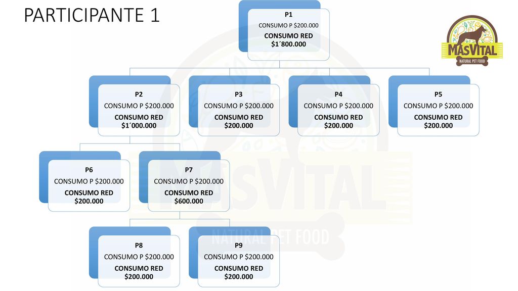 PARTICIPANTE 1 P1 CONSUMO RED $1´ P2 CONSUMO RED $1´ P6