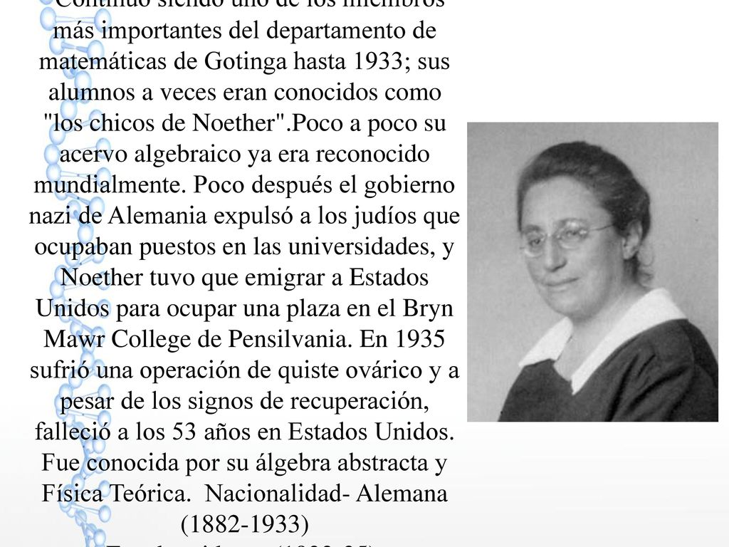 Continuó siendo uno de los miembros más importantes del departamento de matemáticas de Gotinga hasta 1933; sus alumnos a veces eran conocidos como los chicos de Noether .Poco a poco su acervo algebraico ya era reconocido mundialmente.