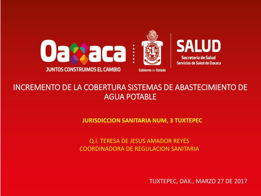 INCREMENTO DE LA COBERTURA SISTEMAS DE ABASTECIMIENTO DE AGUA POTABLE
