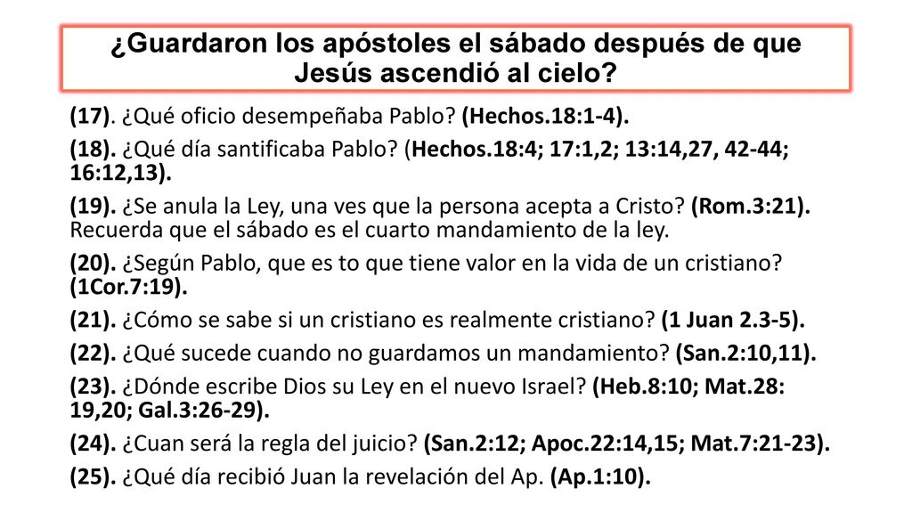 ¿Guardaron los apóstoles el sábado después de que Jesús ascendió al cielo
