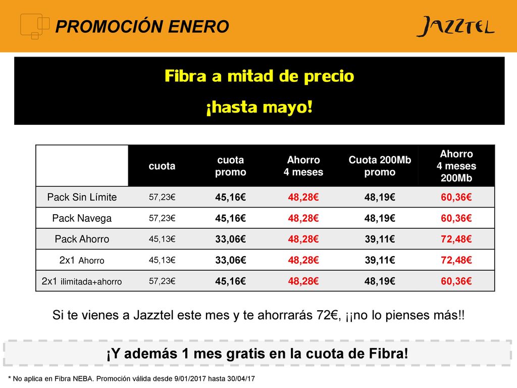 ¡Y además 1 mes gratis en la cuota de Fibra!