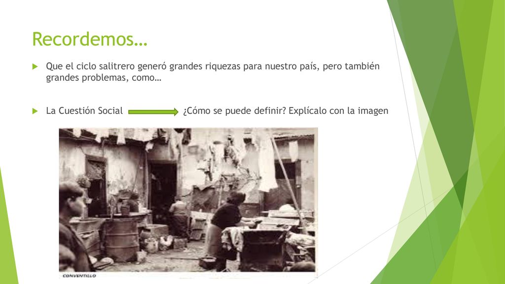 Recordemos… Que el ciclo salitrero generó grandes riquezas para nuestro país, pero también grandes problemas, como…