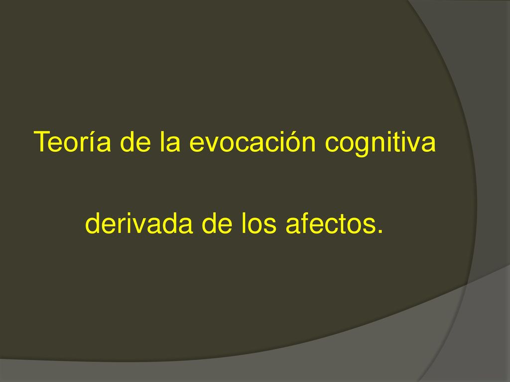 Teoría de la evocación cognitiva derivada de los afectos.