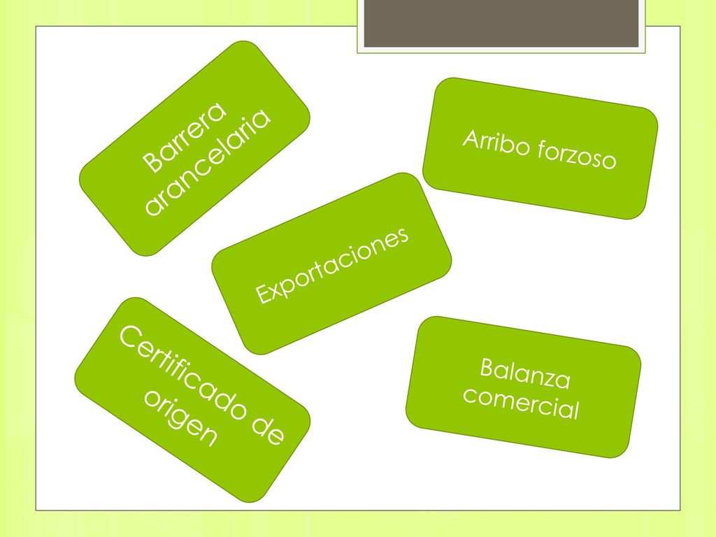 Barrera arancelaria Certificado de origen Arribo forzoso Exportaciones