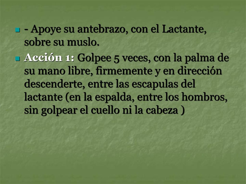 - Apoye su antebrazo, con el Lactante, sobre su muslo.