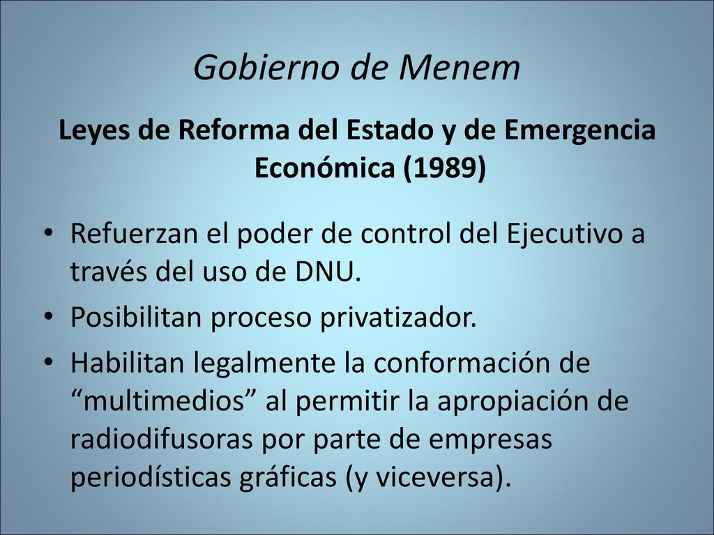 Leyes de Reforma del Estado y de Emergencia Económica (1989)