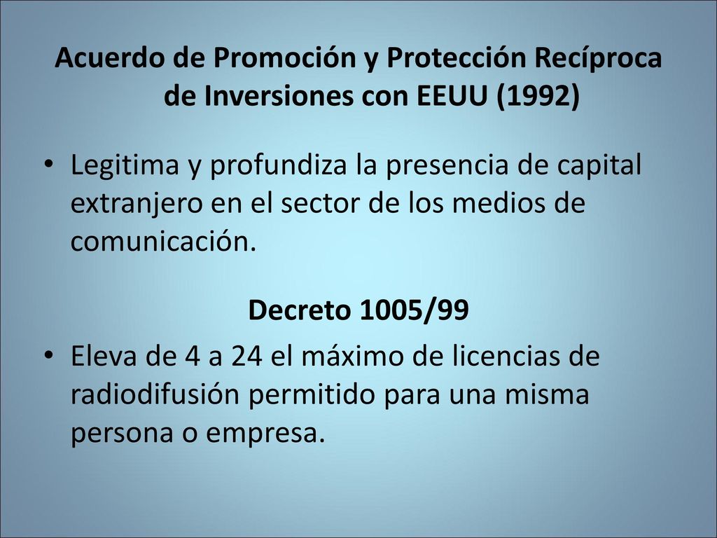 Acuerdo de Promoción y Protección Recíproca de Inversiones con EEUU (1992)