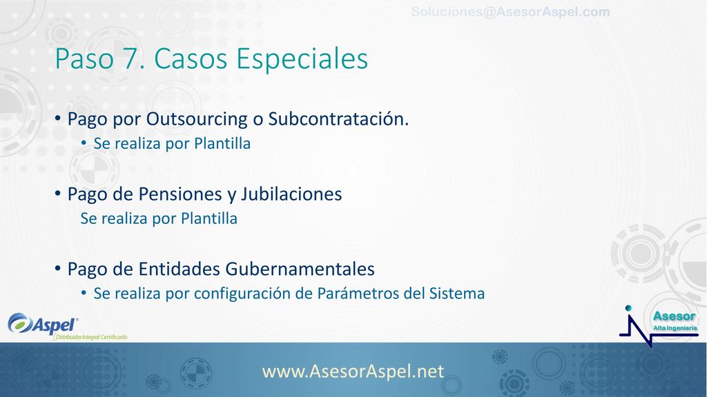 Paso 7. Casos Especiales Pago por Outsourcing o Subcontratación.