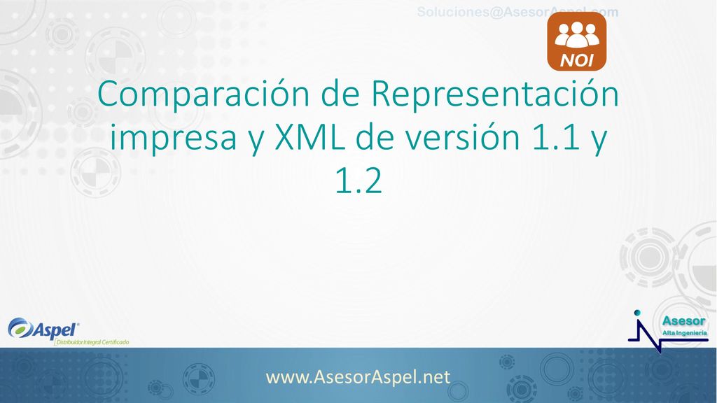 Comparación de Representación impresa y XML de versión 1.1 y 1.2