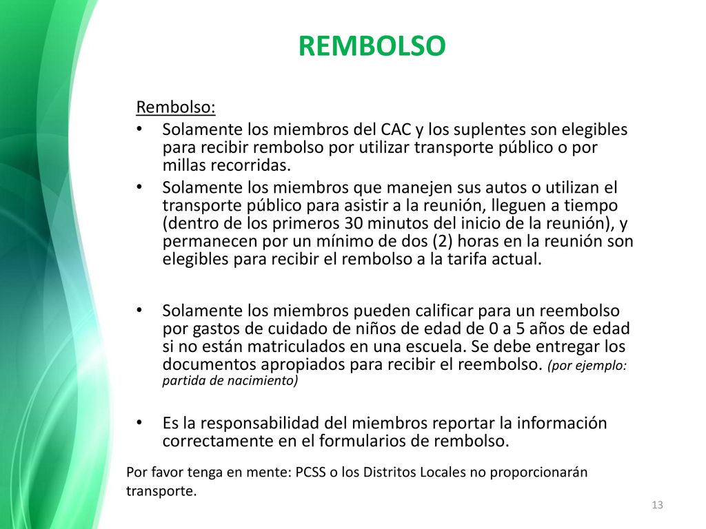 REMBOLSO Rembolso: