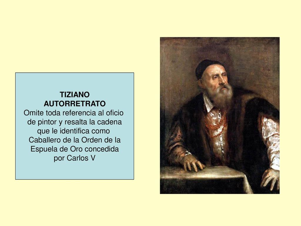 Omite toda referencia al oficio de pintor y resalta la cadena