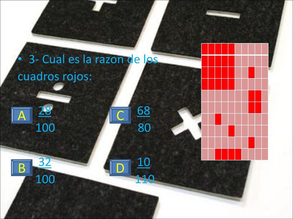 A C B D 3- Cual es la razon de los cuadros rojos: