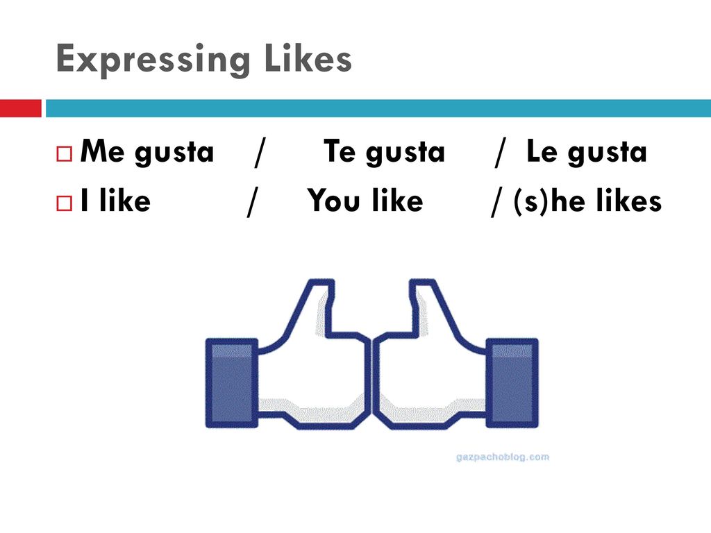 Expressing Likes Me gusta / Te gusta / Le gusta