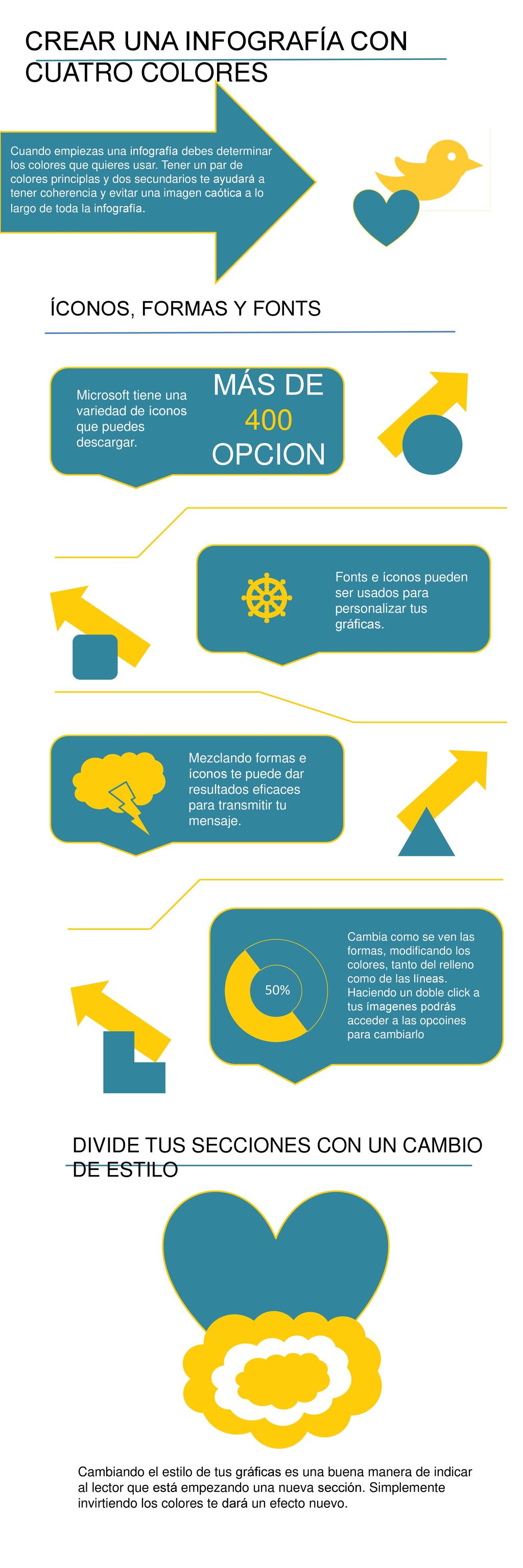 ] MÁS DE 400 OPCIONES CREAR UNA INFOGRAFÍA CON CUATRO COLORES