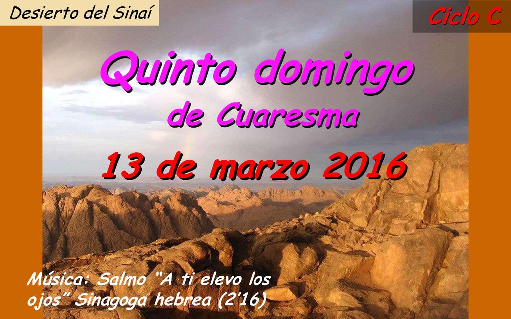 Quinto domingo de Cuaresma 13 de marzo 2016 Desierto del Sinaí