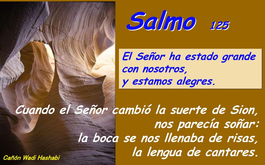 Salmo 125 Cuando el Señor cambió la suerte de Sion, nos parecía soñar: