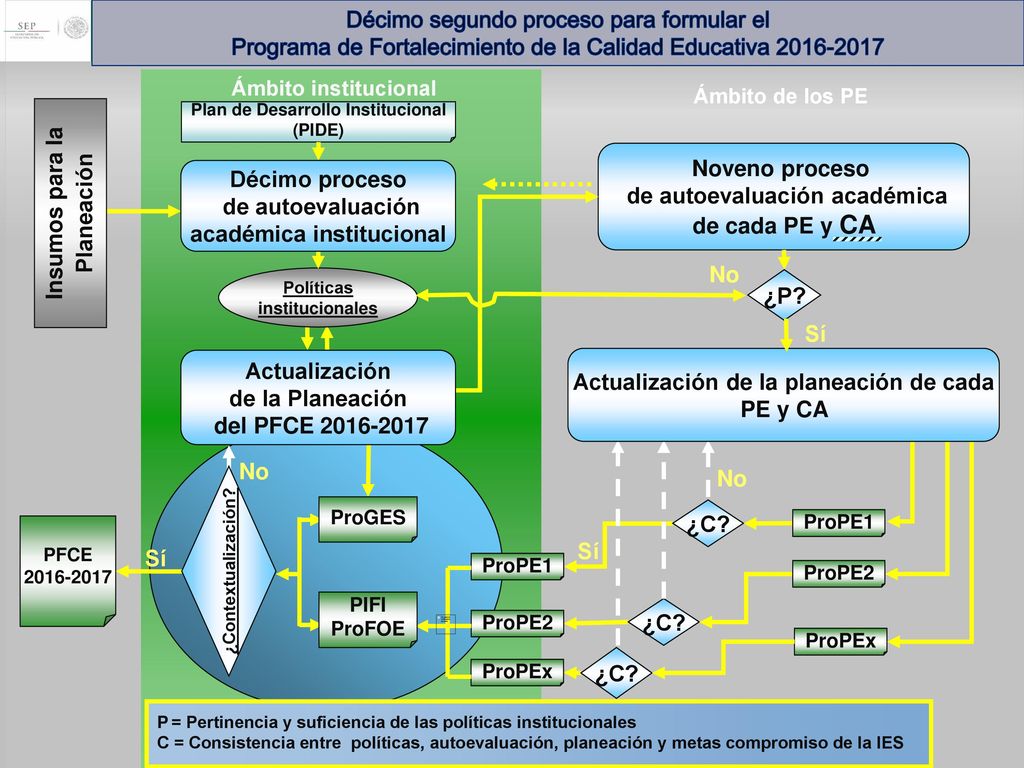 de autoevaluación académica de cada PE y CA Décimo proceso