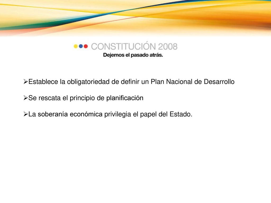 Establece la obligatoriedad de definir un Plan Nacional de Desarrollo