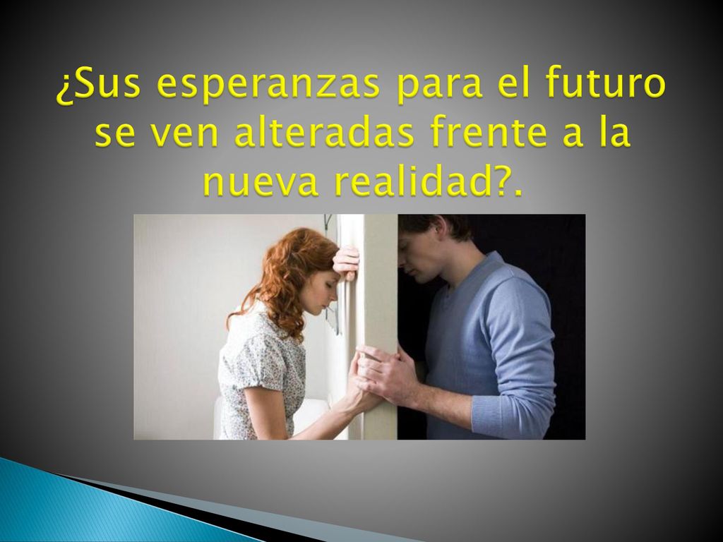 ¿Sus esperanzas para el futuro se ven alteradas frente a la nueva realidad .