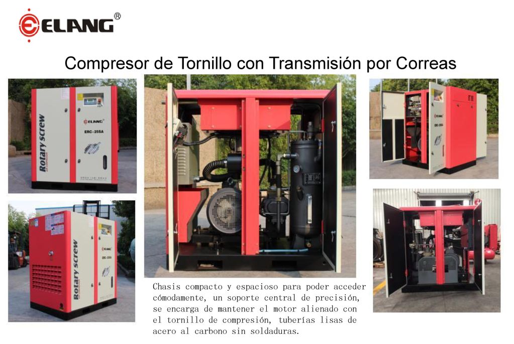 Compresor de Tornillo con Transmisión por Correas