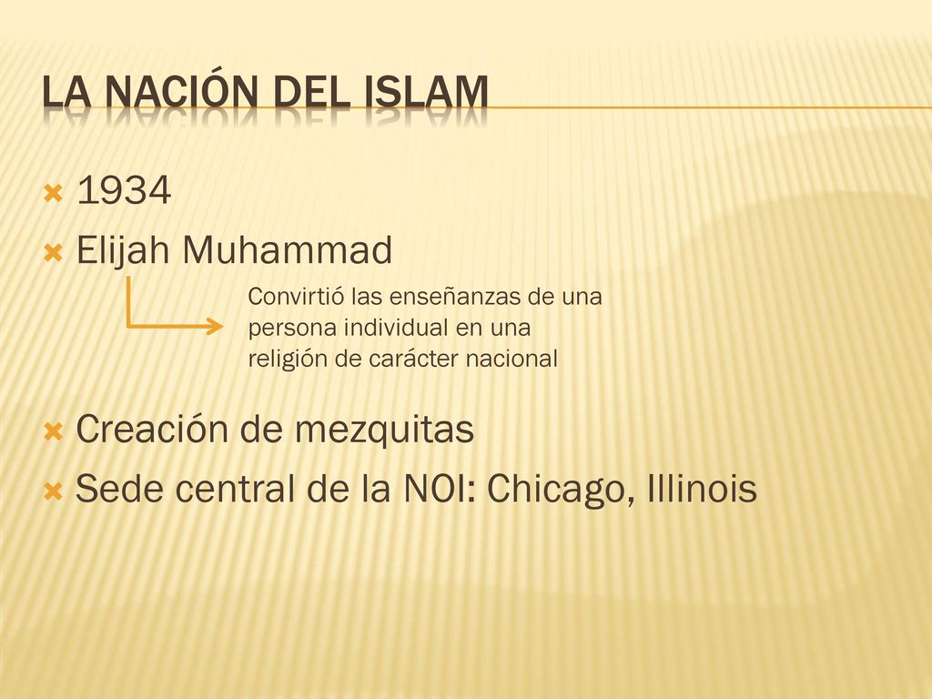 La nación del islam 1934 Elijah Muhammad Creación de mezquitas