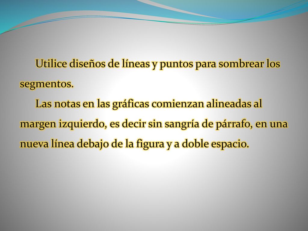 Utilice diseños de líneas y puntos para sombrear los segmentos