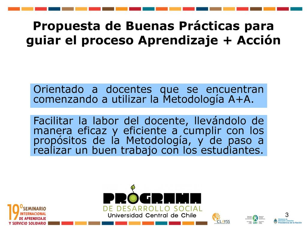 Propuesta de Buenas Prácticas para guiar el proceso Aprendizaje + Acción