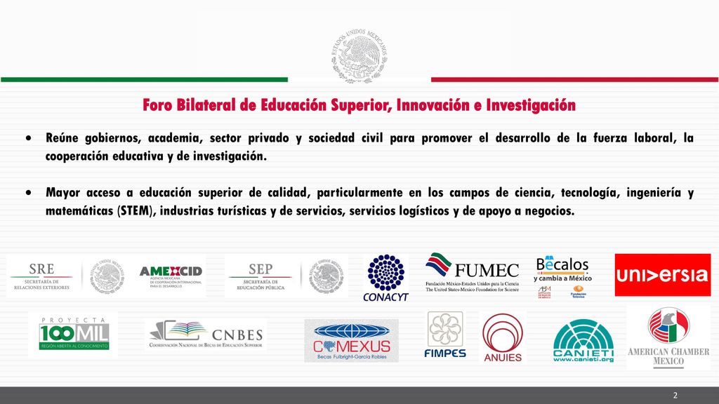 Foro Bilateral de Educación Superior, Innovación e Investigación
