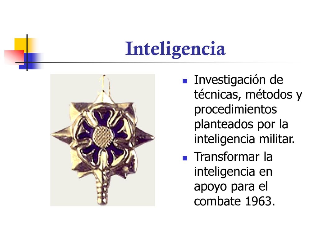 Inteligencia Investigación de técnicas, métodos y procedimientos planteados por la inteligencia militar.