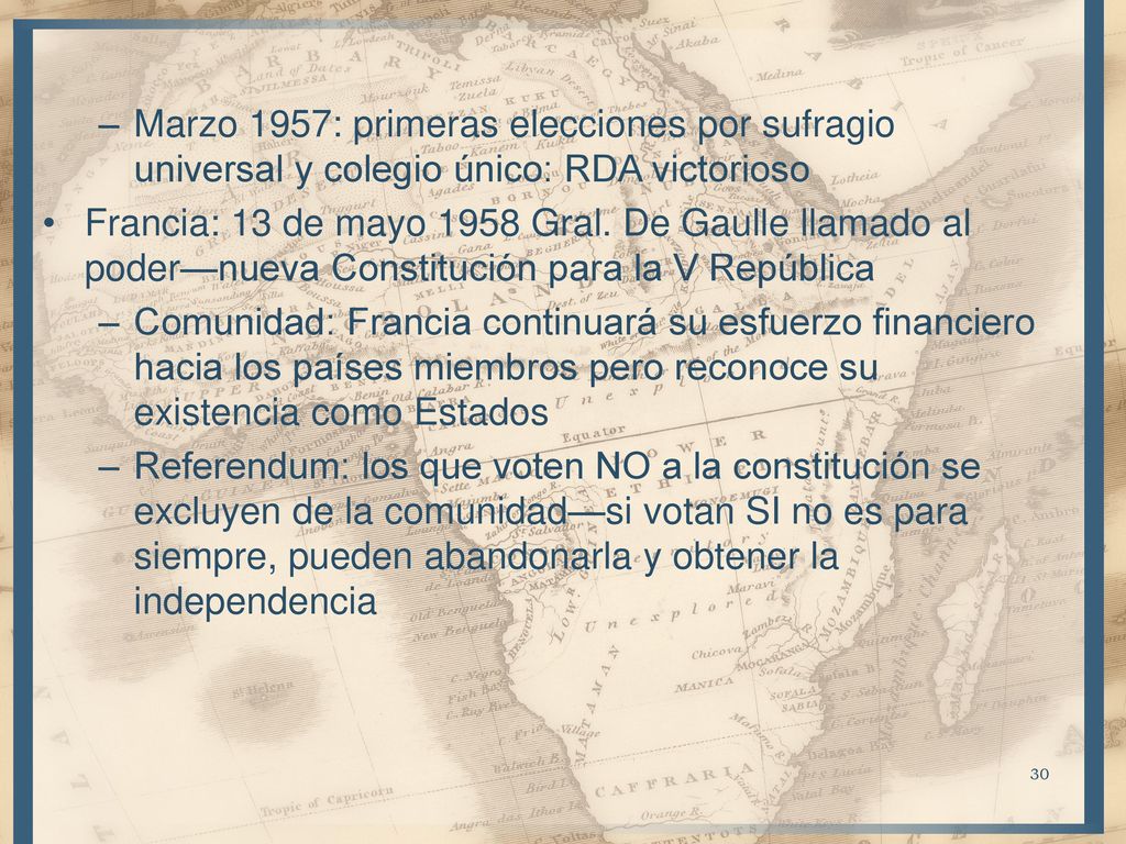 Marzo 1957: primeras elecciones por sufragio universal y colegio único: RDA victorioso