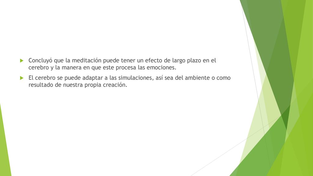 Concluyó que la meditación puede tener un efecto de largo plazo en el cerebro y la manera en que este procesa las emociones.