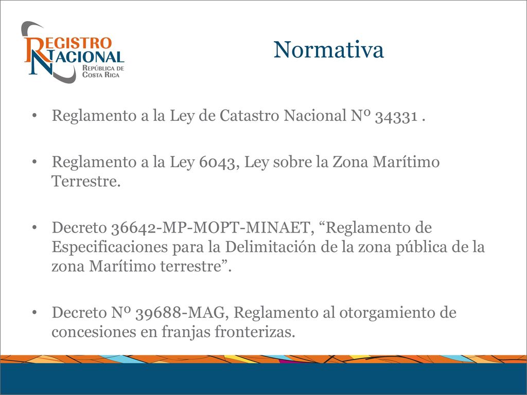 Normativa Reglamento a la Ley de Catastro Nacional Nº