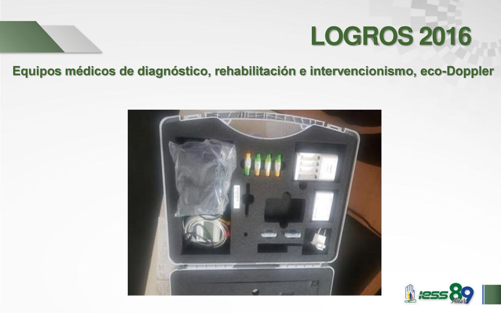 LOGROS 2016 Equipos médicos de diagnóstico, rehabilitación e intervencionismo, eco-Doppler