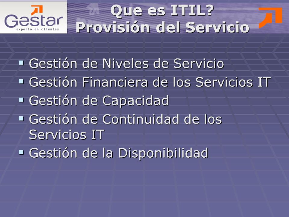 Que es ITIL Provisión del Servicio