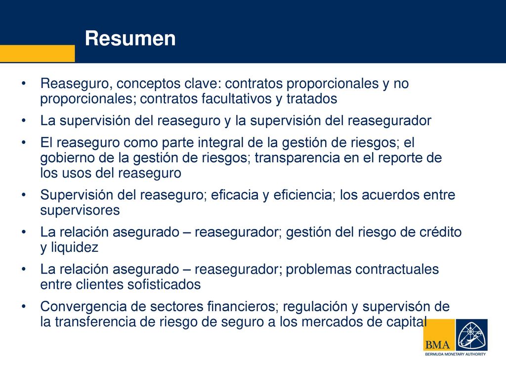 Resumen Reaseguro, conceptos clave: contratos proporcionales y no proporcionales; contratos facultativos y tratados.