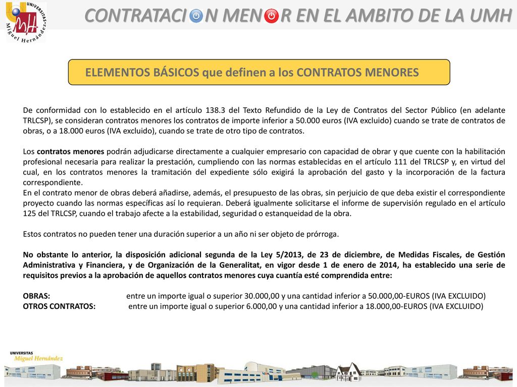 CONTRATACI N MEN R EN EL AMBITO DE LA UMH
