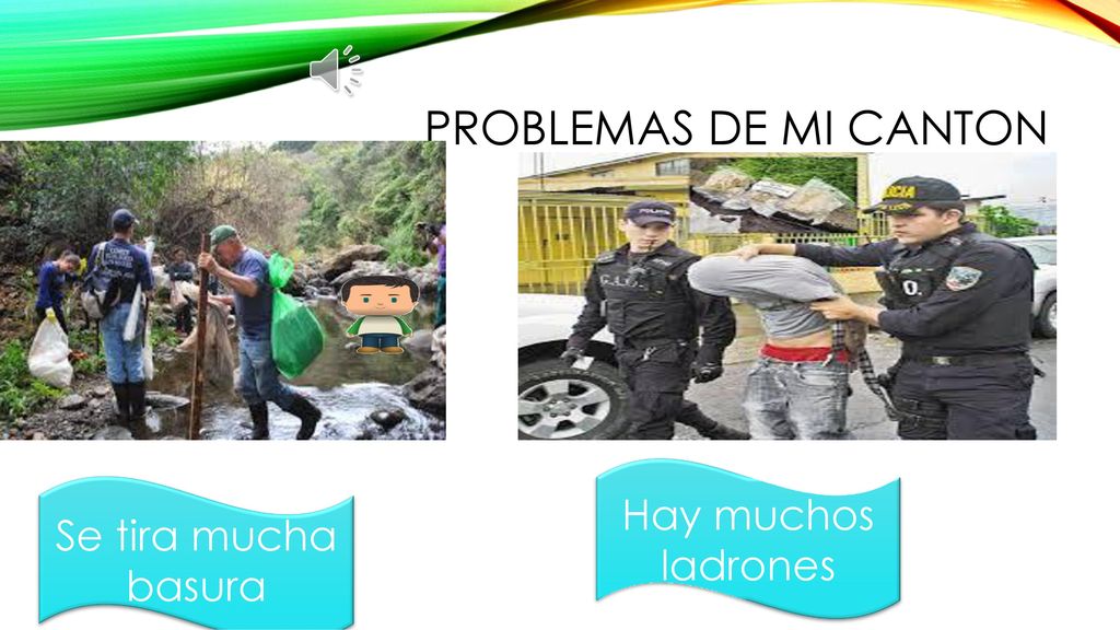 Problemas de mi canton Hay muchos ladrones Se tira mucha basura