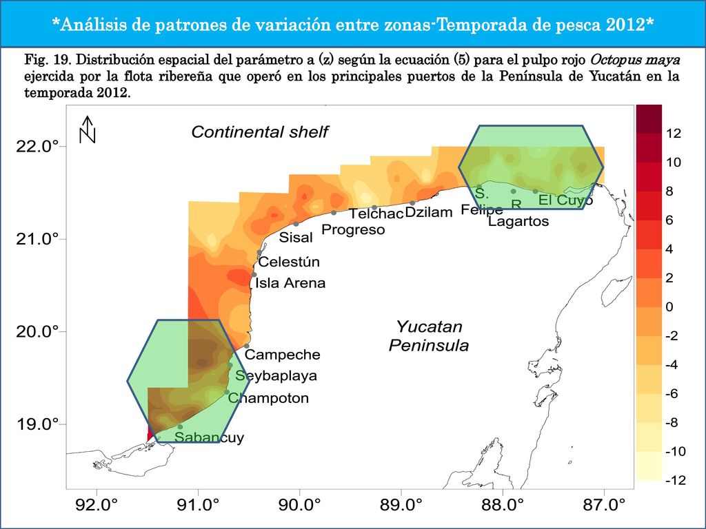 *Análisis de patrones de variación entre zonas-Temporada de pesca 2012*