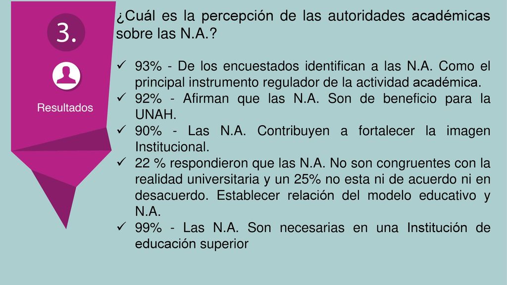 ¿Cuál es la percepción de las autoridades académicas sobre las N.A.