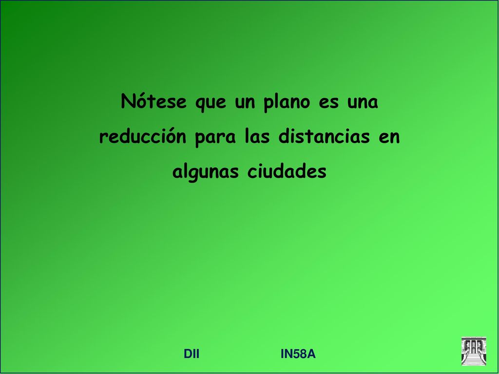 Nótese que un plano es una reducción para las distancias en algunas ciudades
