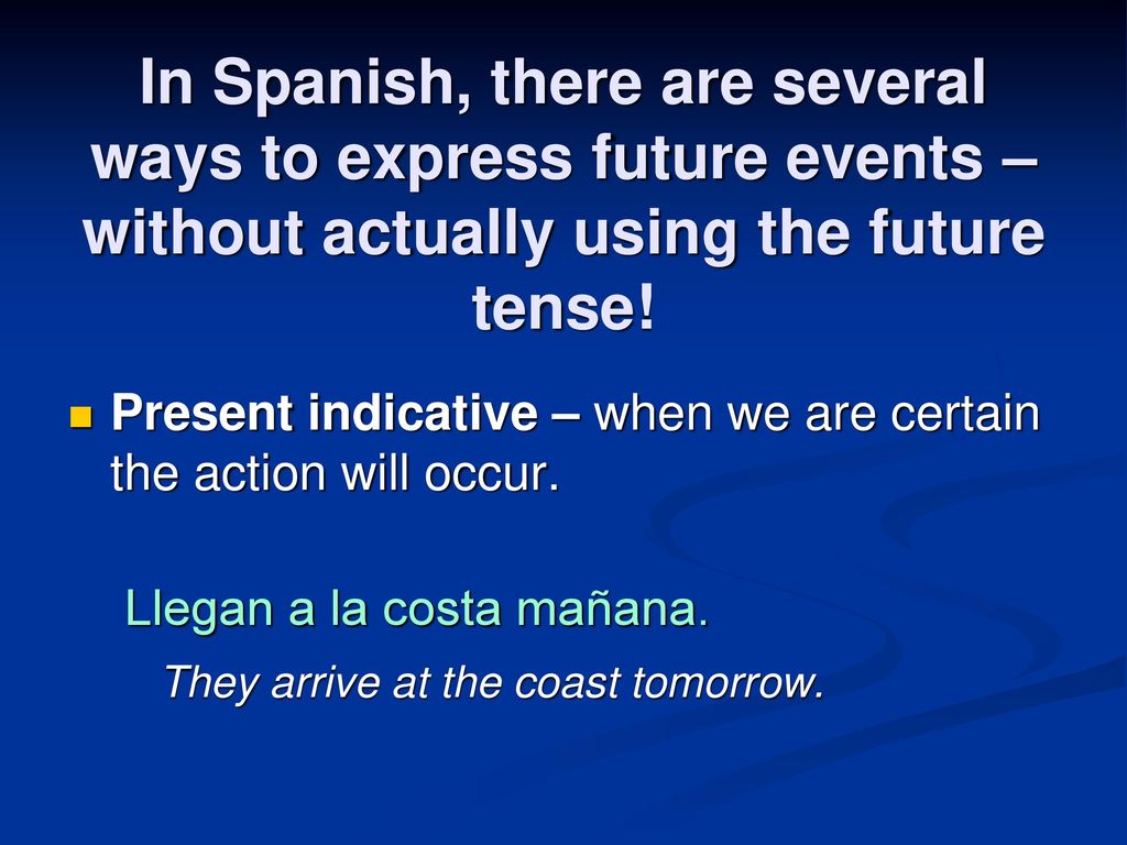 In Spanish, there are several ways to express future events – without actually using the future tense!
