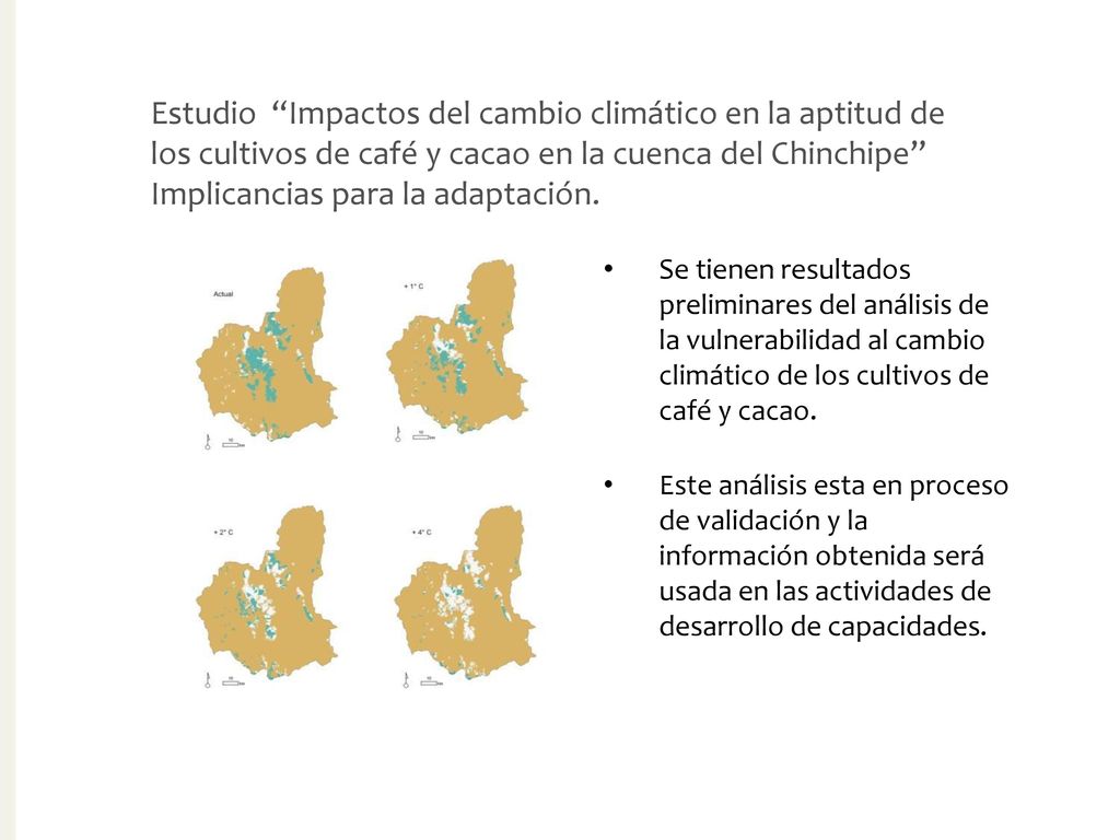 Estudio Impactos del cambio climático en la aptitud de los cultivos de café y cacao en la cuenca del Chinchipe Implicancias para la adaptación.