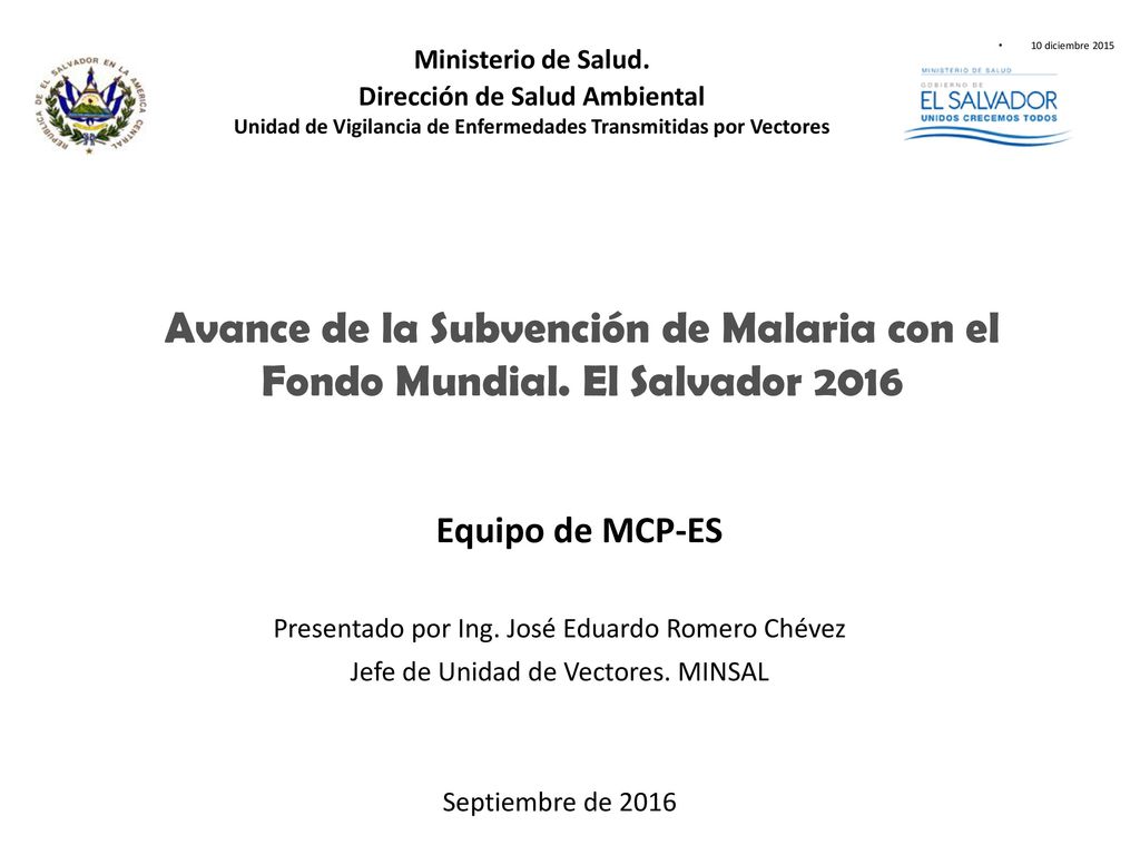 Ministerio de Salud. Dirección de Salud Ambiental. Unidad de Vigilancia de Enfermedades Transmitidas por Vectores.